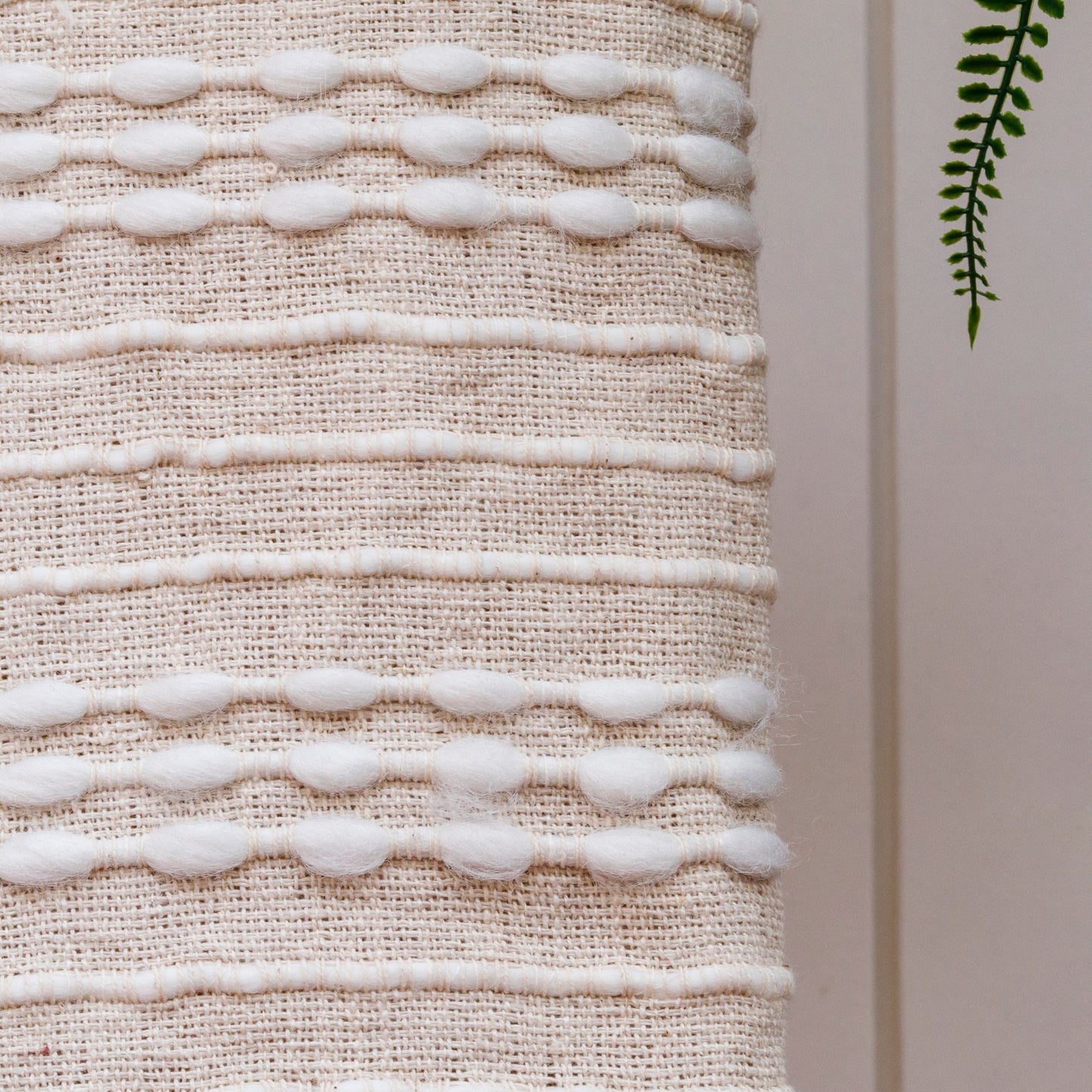 Ivory Textured Fringe Throw