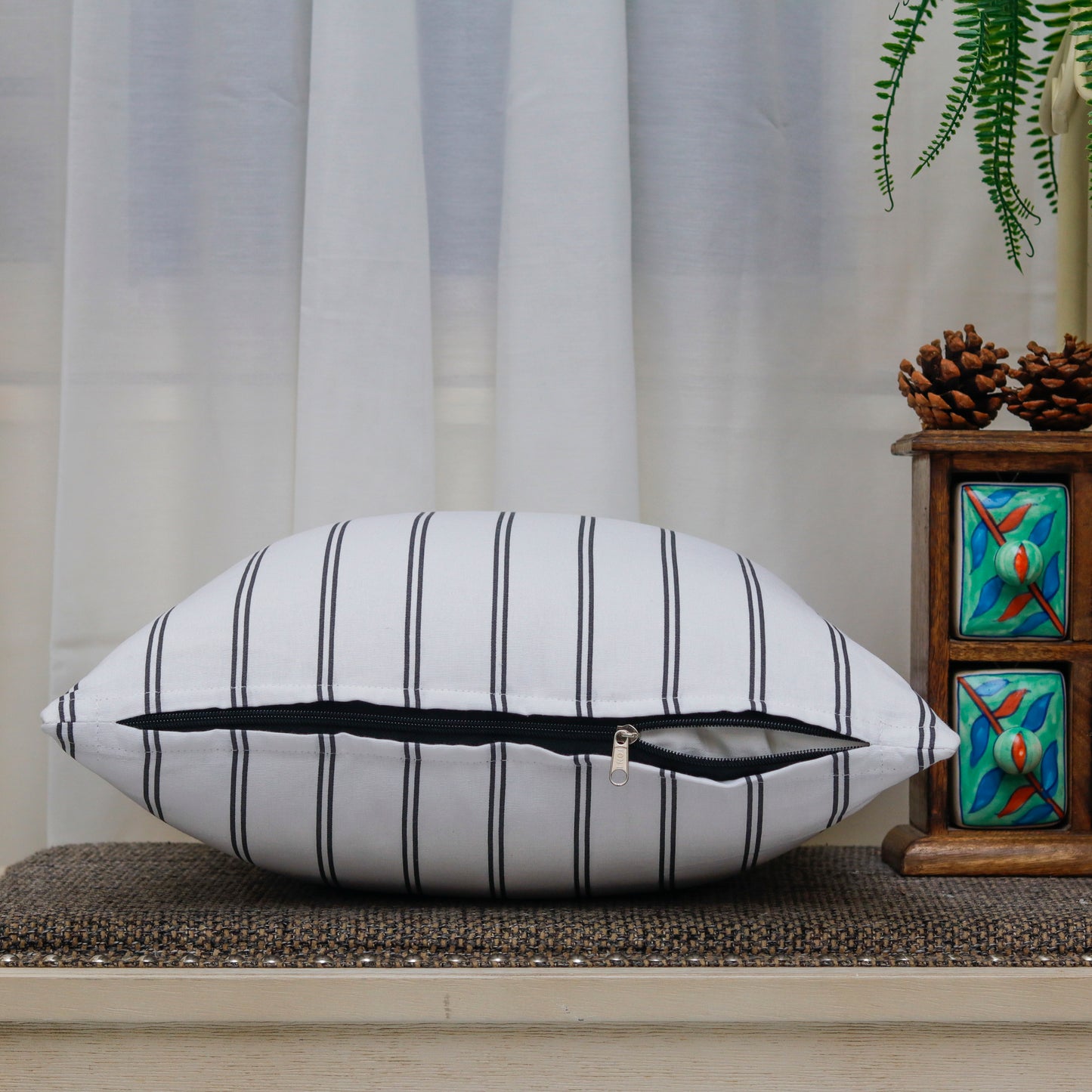 Classic Black Striped Cushion Cover