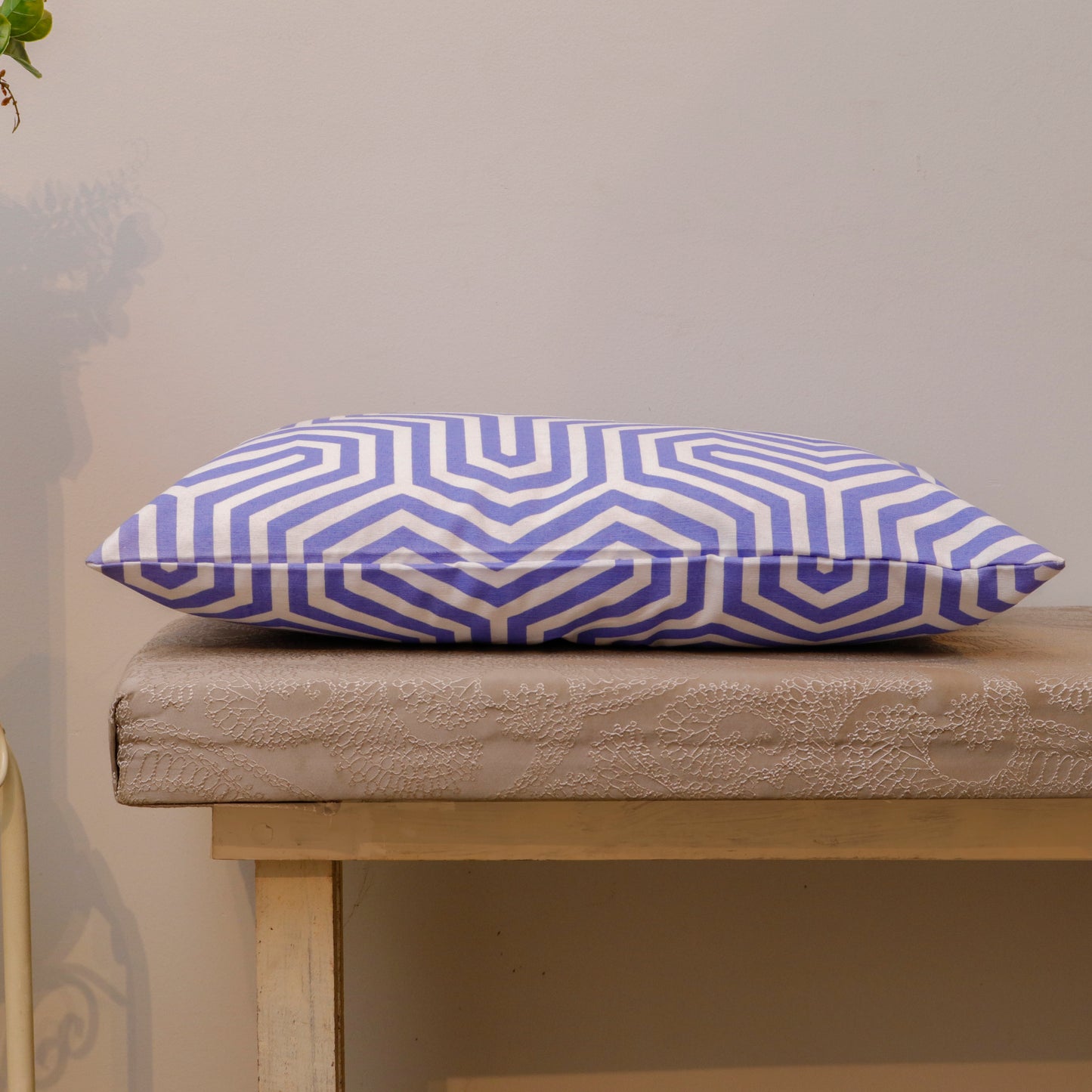Indigo Geometric Cotton Cushion Cover