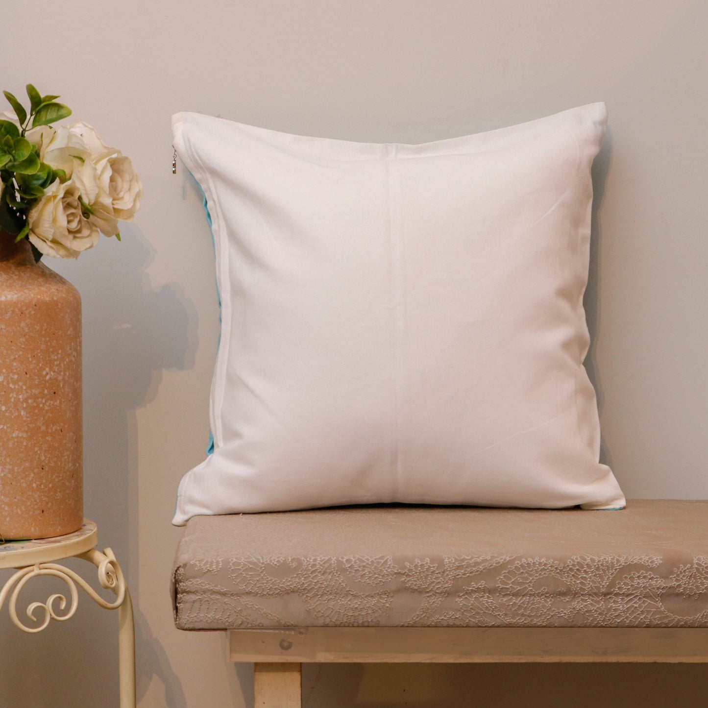 Aqua Blue Tie-Dye Cotton Cushion Cover