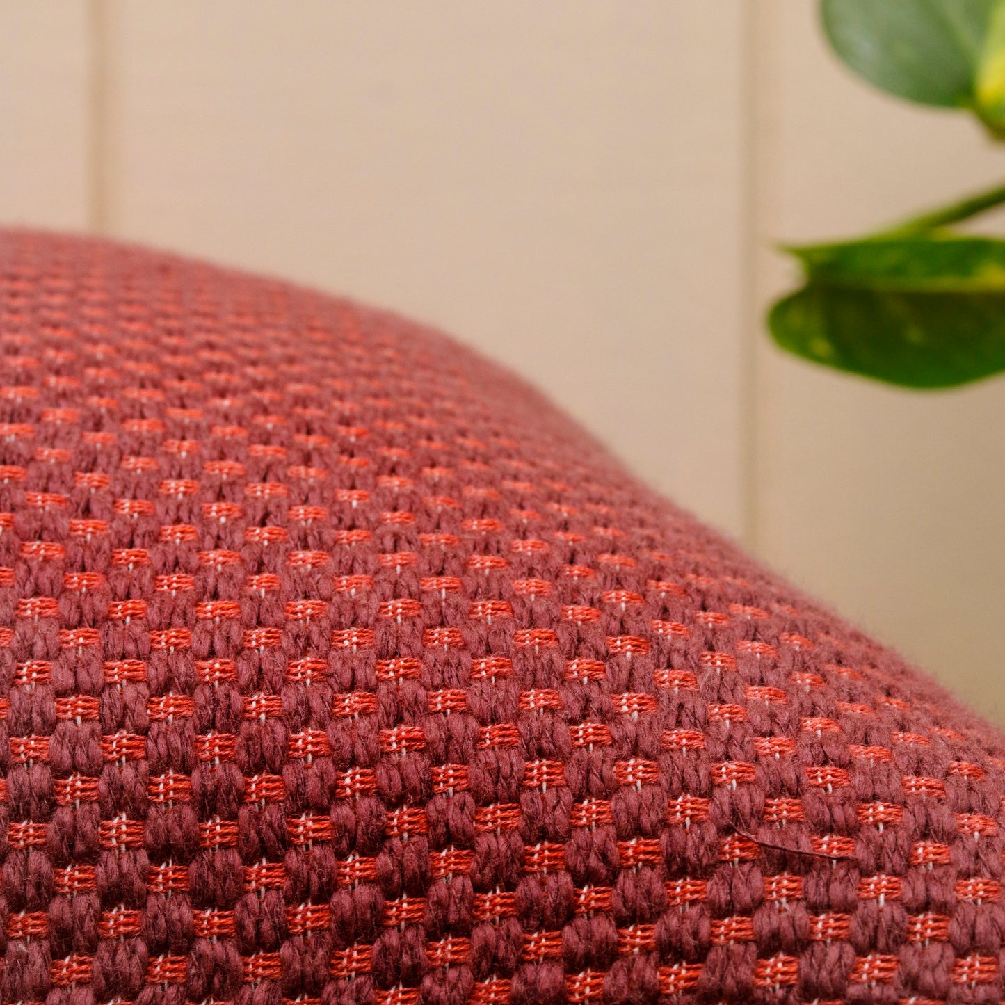 Rust Woven Textured Cushion Cover