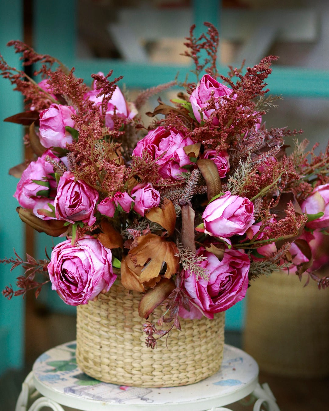 Silk Pink Organza Roses