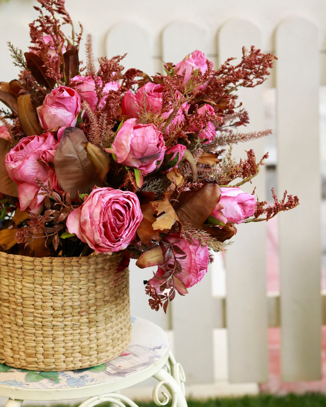 Silk Pink Organza Roses