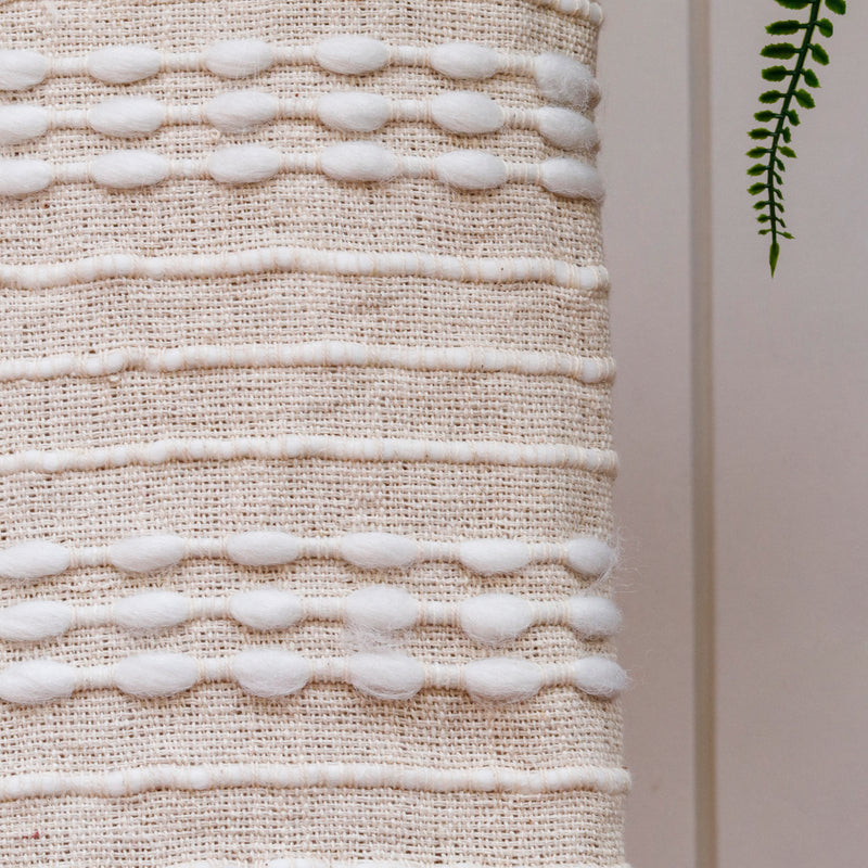 Ivory Textured Fringe Throw
