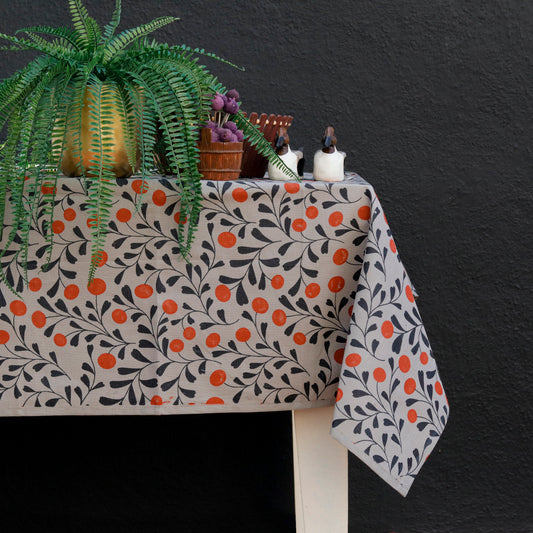 Gray foliage TableCloth (Waterproof)