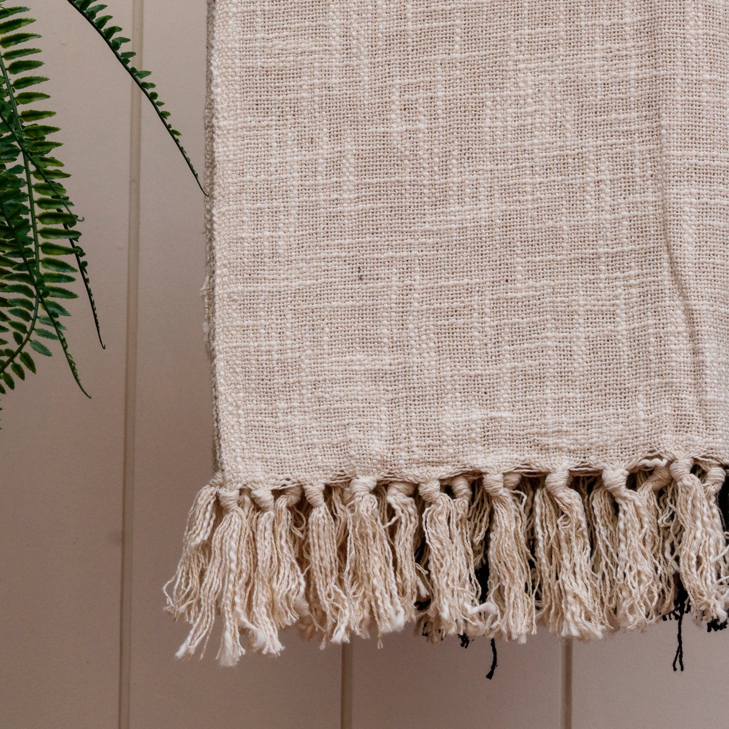 Half & Half Black And Ivory Throw