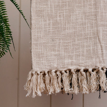 Half & Half Black And Ivory Throw