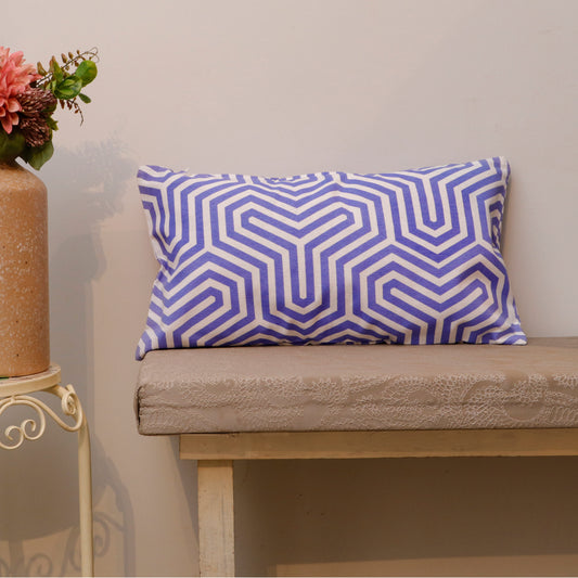 Indigo Geometric Cotton Cushion Cover