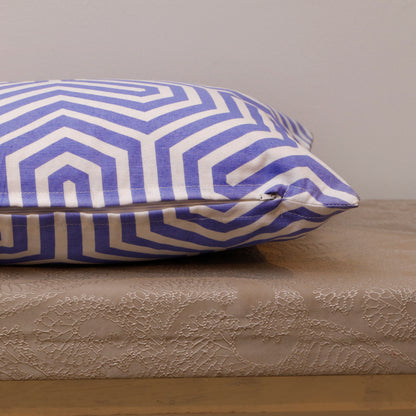 Indigo Geometric Cotton Cushion Cover