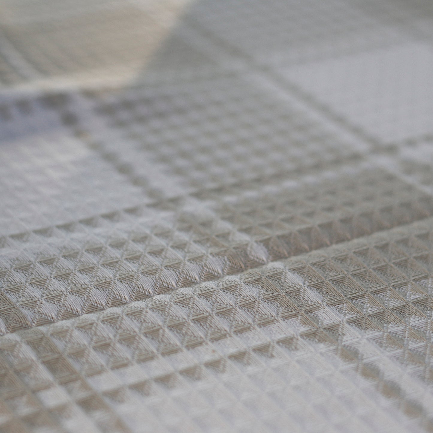 Neutral Grid TableCloth (Waffle Weave)