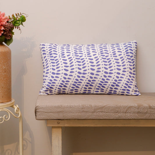 Lavender Leaf Print Cushion Cover