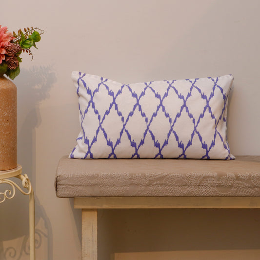 Lavender Trellis Print Cotton Cushion Cover