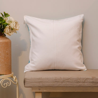 Aqua Blue Tie-Dye Cotton Cushion Cover