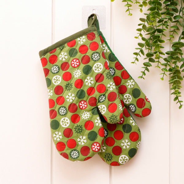 X-mas Print Oven Mittens