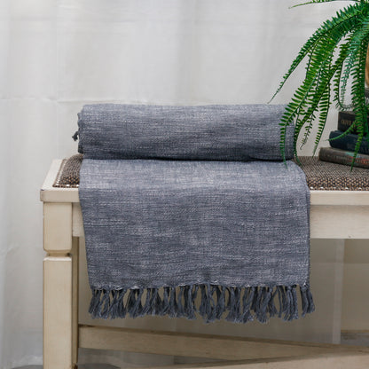 Tassel Edged Grey Throw
