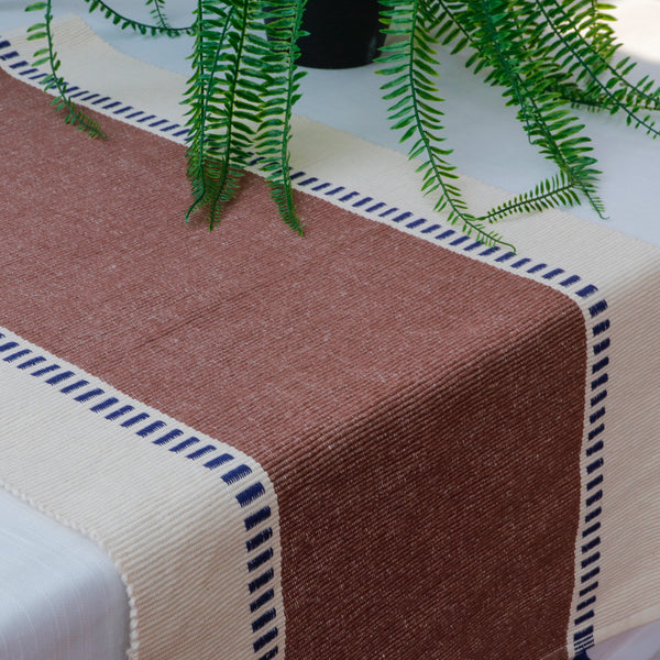 Brown Ribbed Table Runner