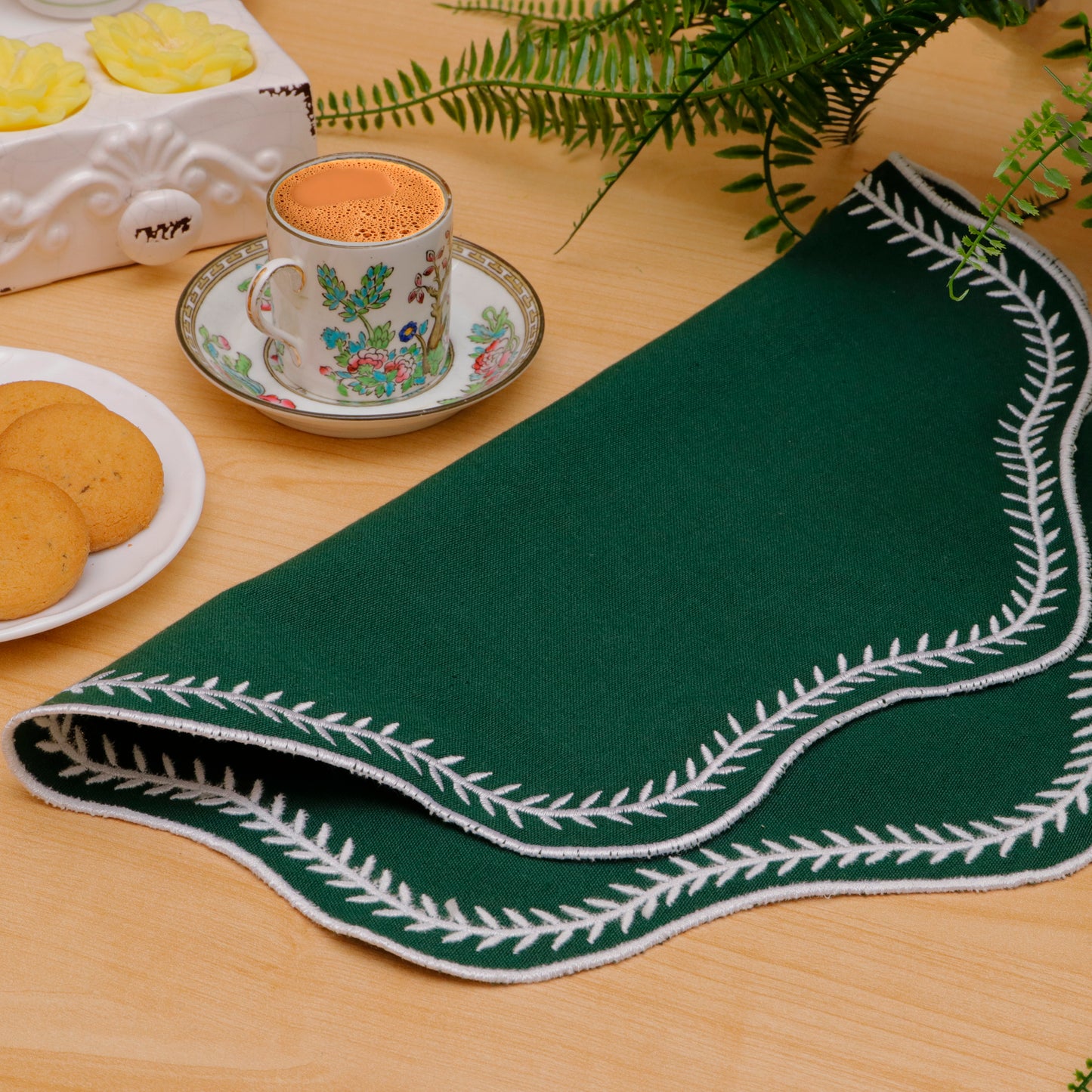 Green Cotton Doilies