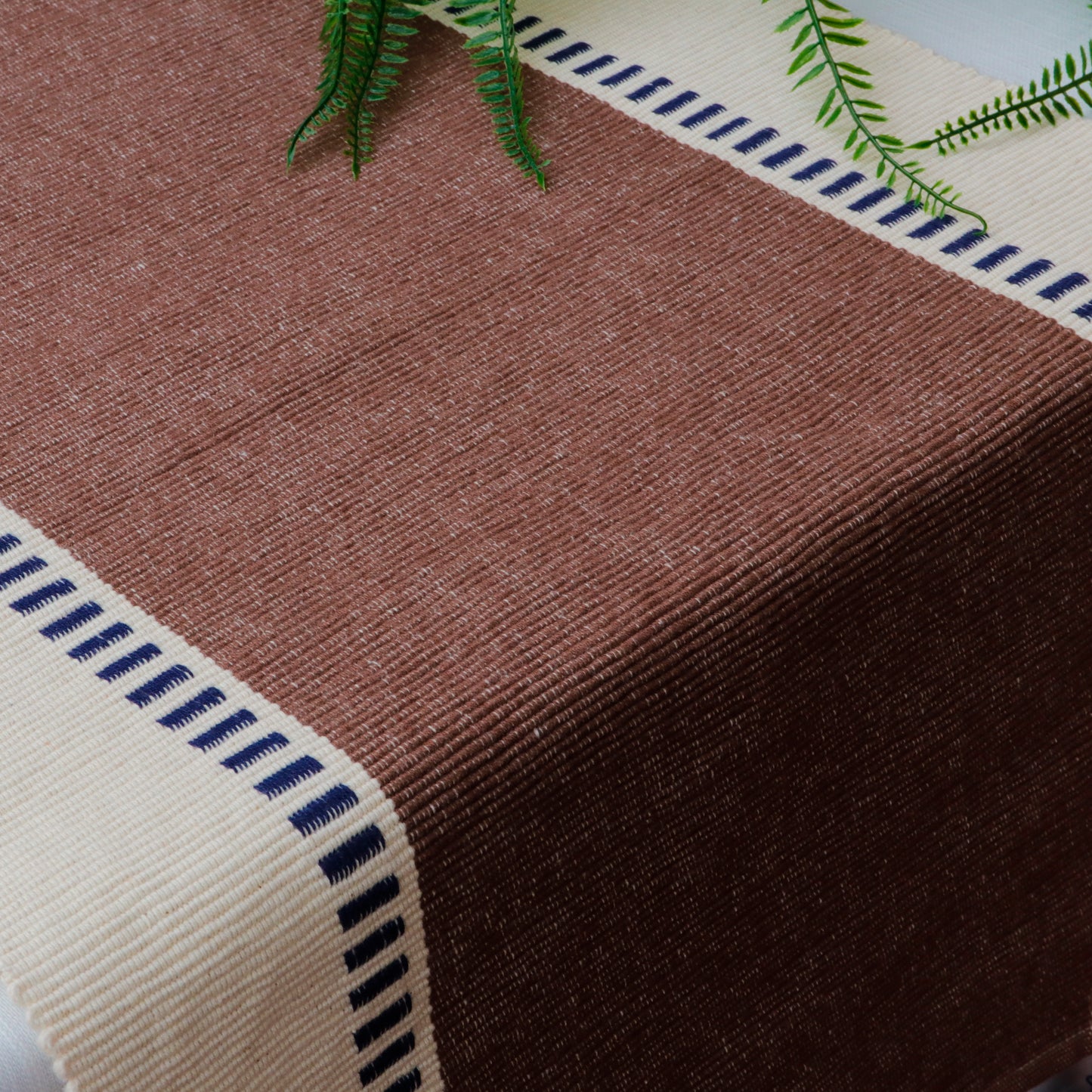 Brown Ribbed Table Runner