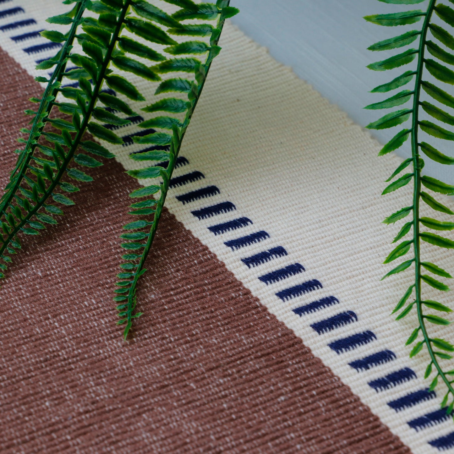 Brown Ribbed Table Runner
