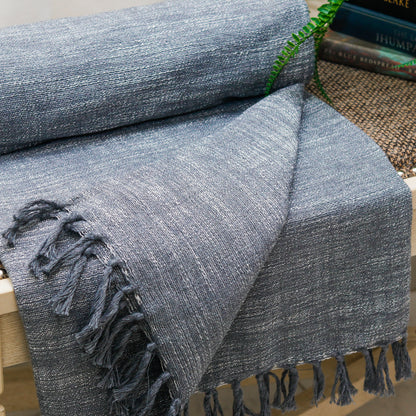 Tassel Edged Grey Throw