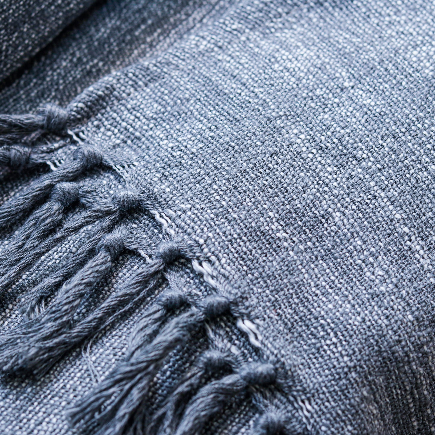 Tassel Edged Grey Throw