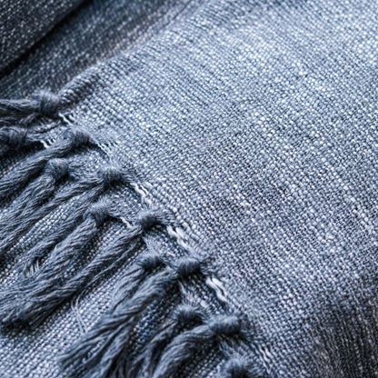 Tassel Edged Grey Throw
