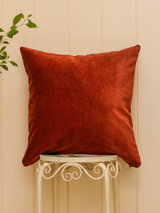 Terracotta Velvet Cushion Cover