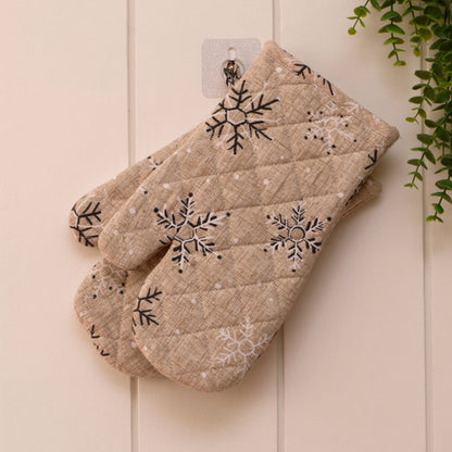 Snowflake Quilted Oven Mittens