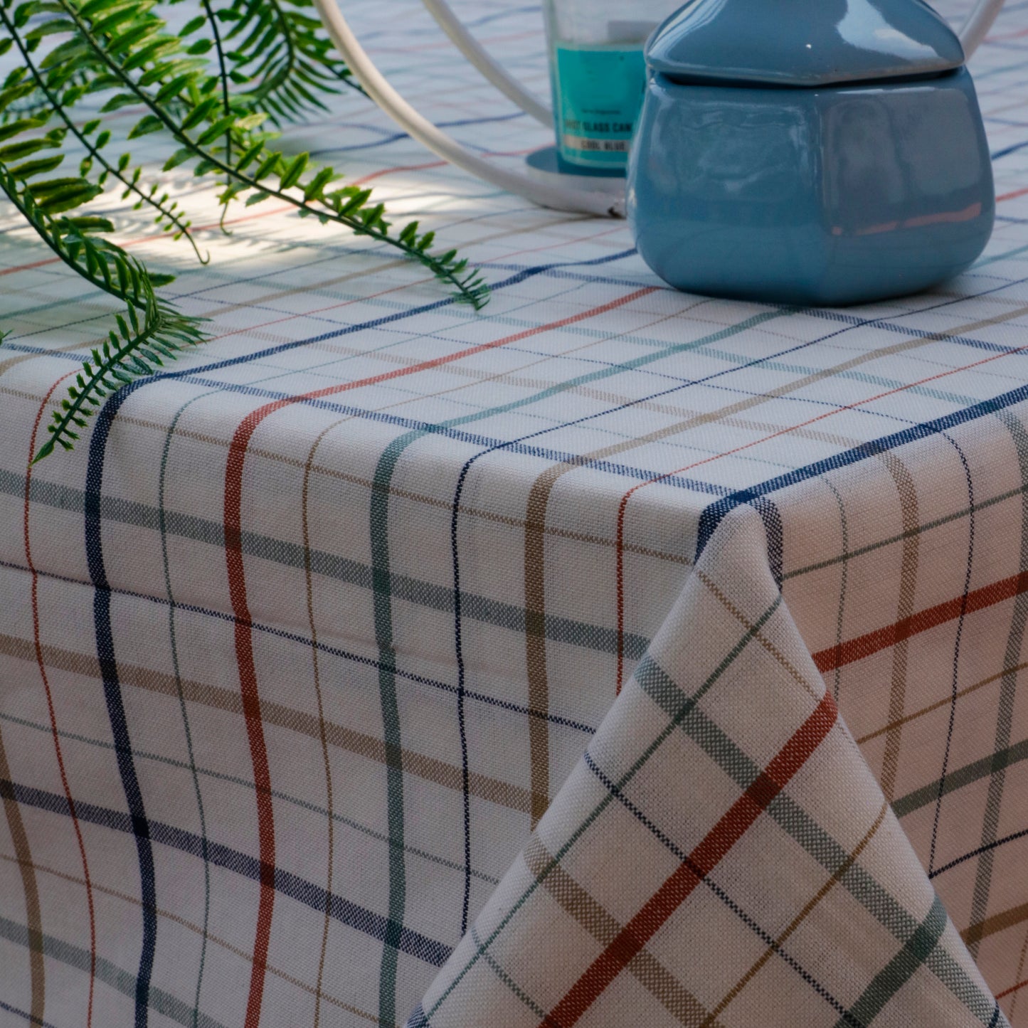 Rustic Plaid Cotton Tablecloth