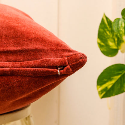 Terracotta Velvet Cushion Cover