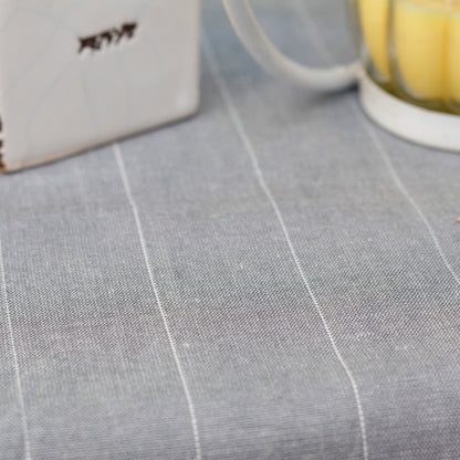 Grey Striped Tablecloth