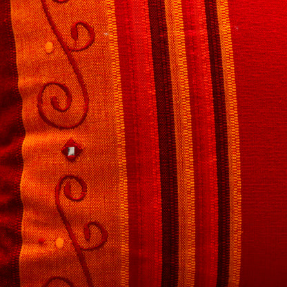 Orange Blossom Cushion Cover (With Tassels)