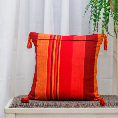 Orange Blossom Cushion Cover (With Tassels)