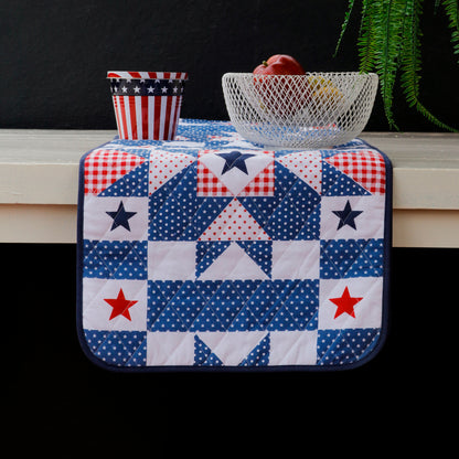Patriotic Print Quilted Table Runner