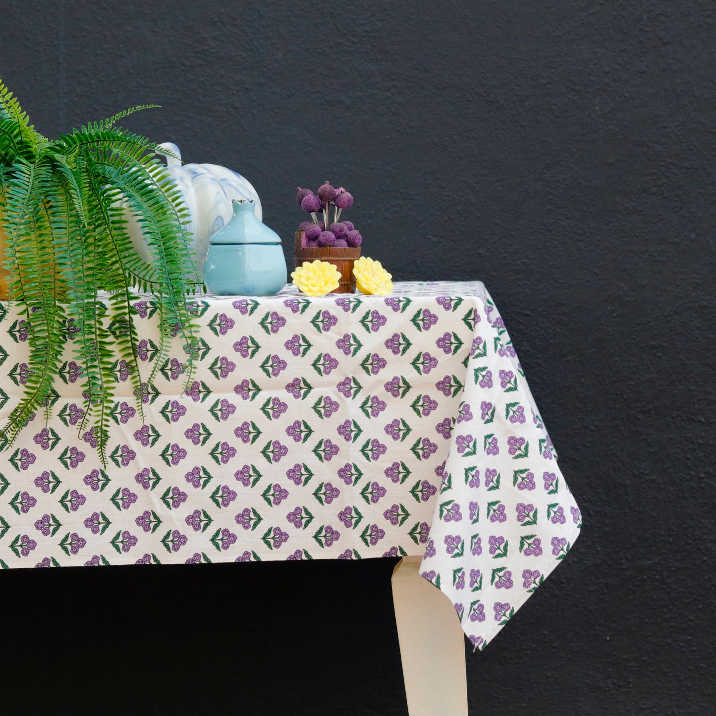 Lilac Floral Tablecloth