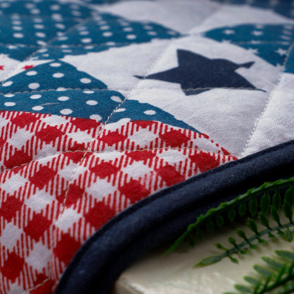 Patriotic Print Quilted Table Runner