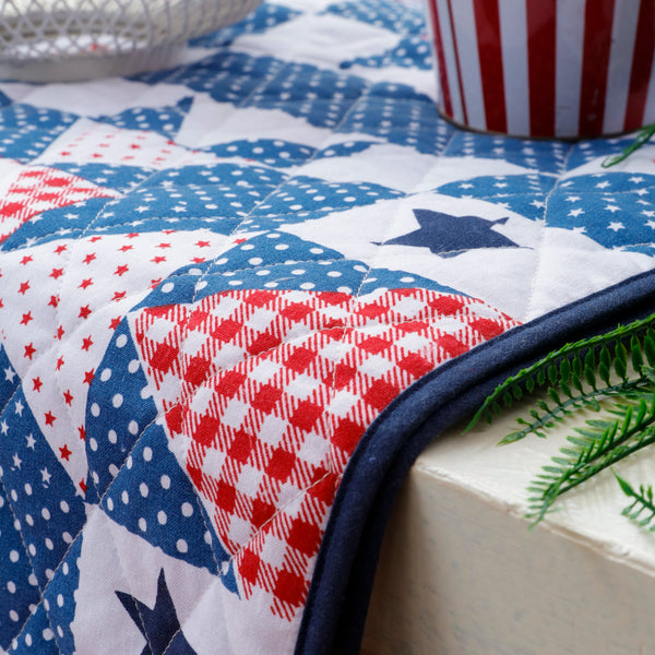 Patriotic Print Quilted Table Runner