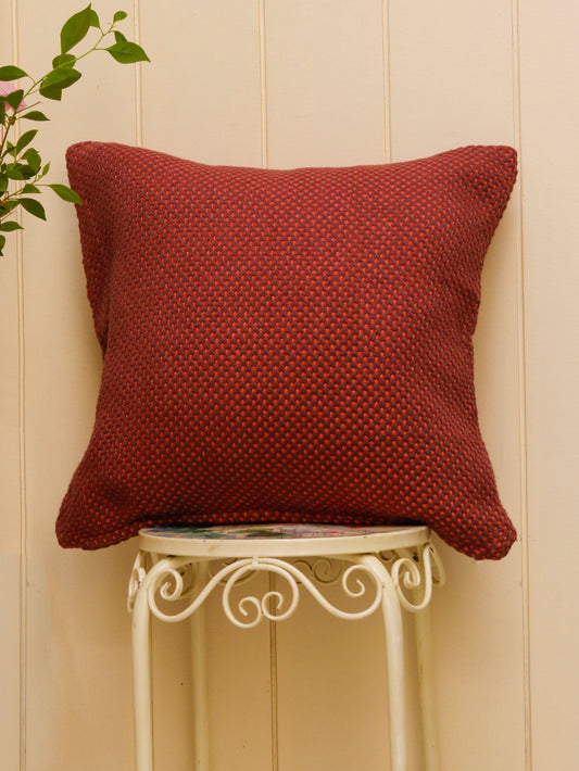 Rust Woven Textured Cushion Cover