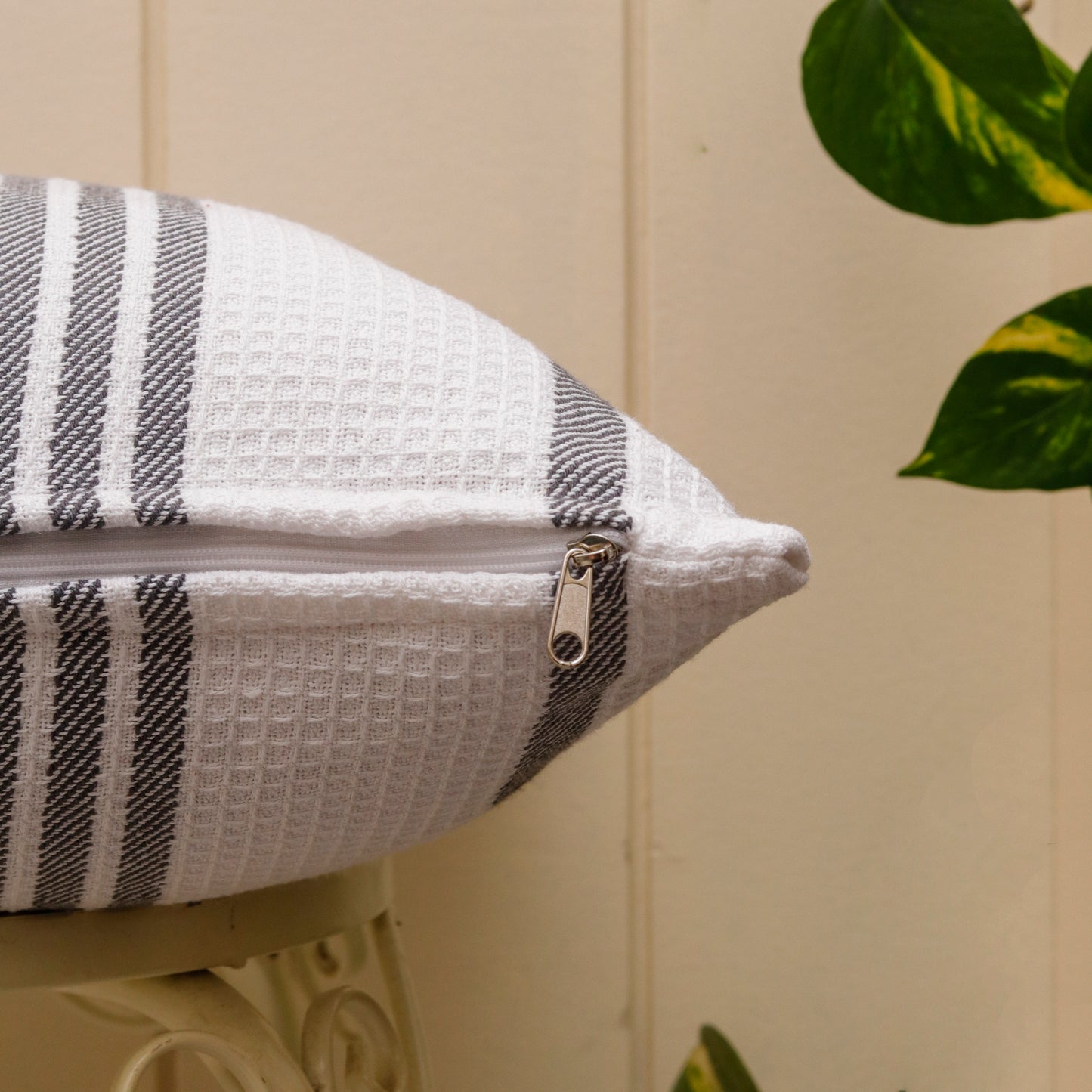 Classic Charcoal Stripe Cushion Cover