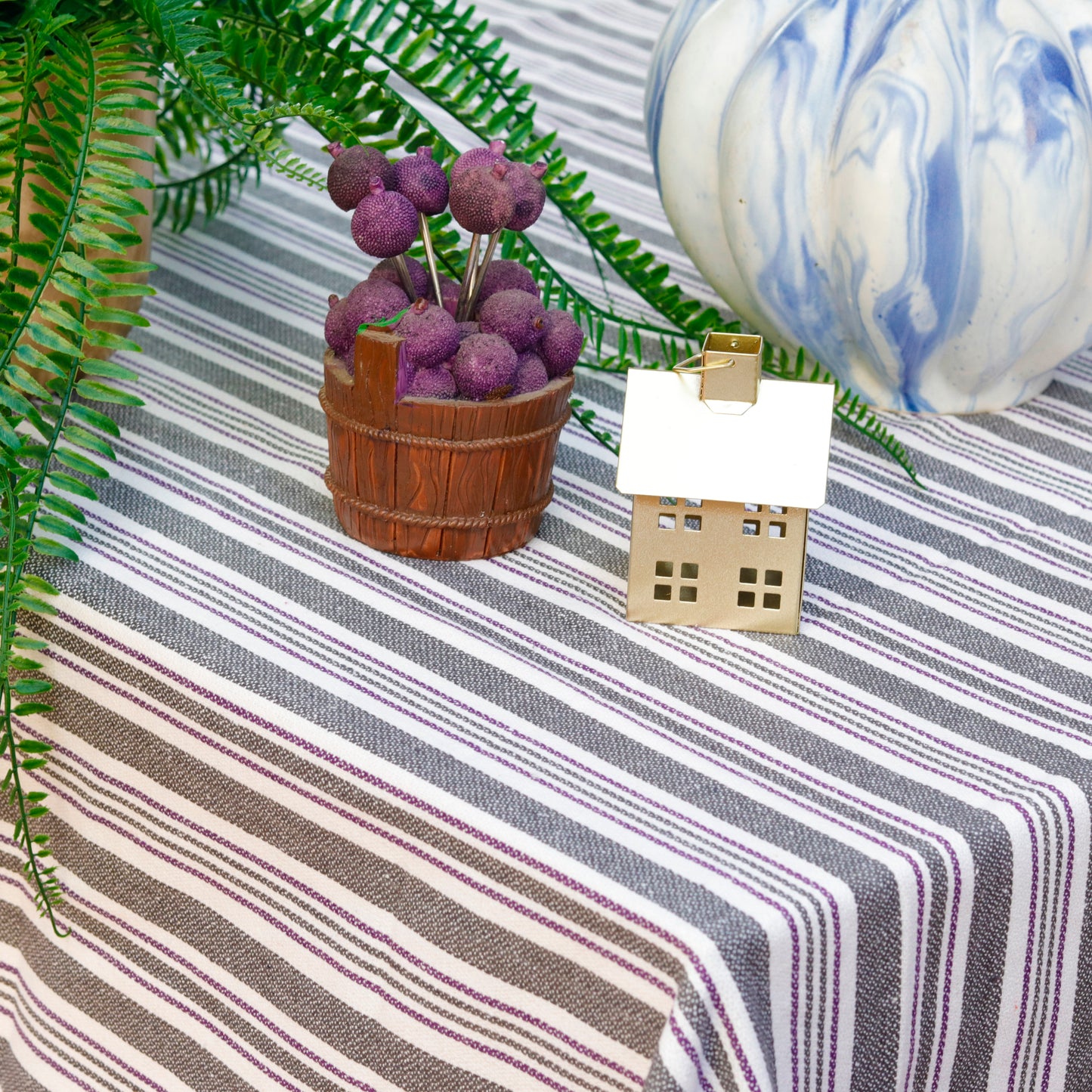 Lavendar Stripe Symphony Tablecloth
