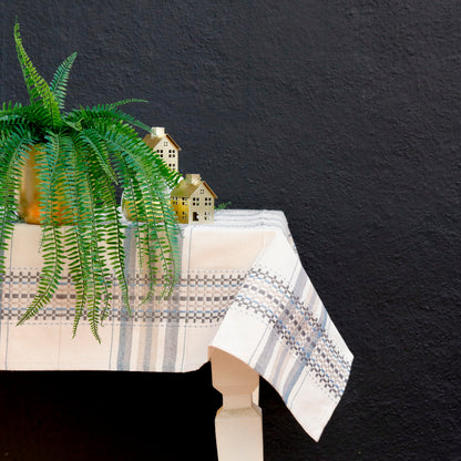 Blue Accent Tablecloth (Waffle Weave)