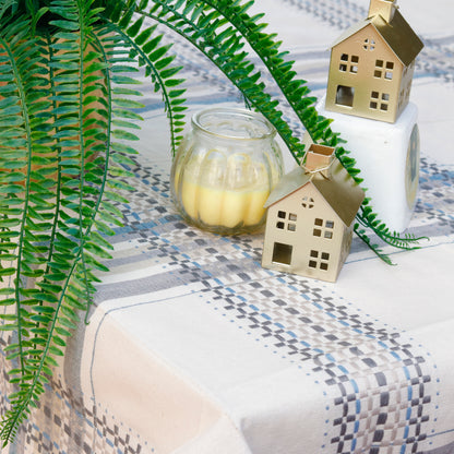 Blue Accent Tablecloth (Waffle Weave)