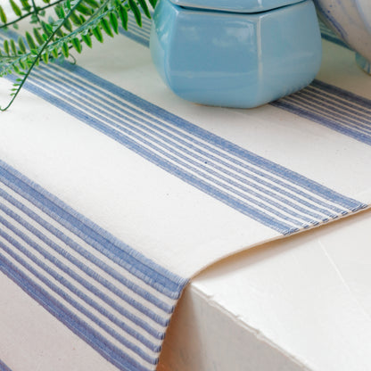 Blooms Striped Cotton Table Runner