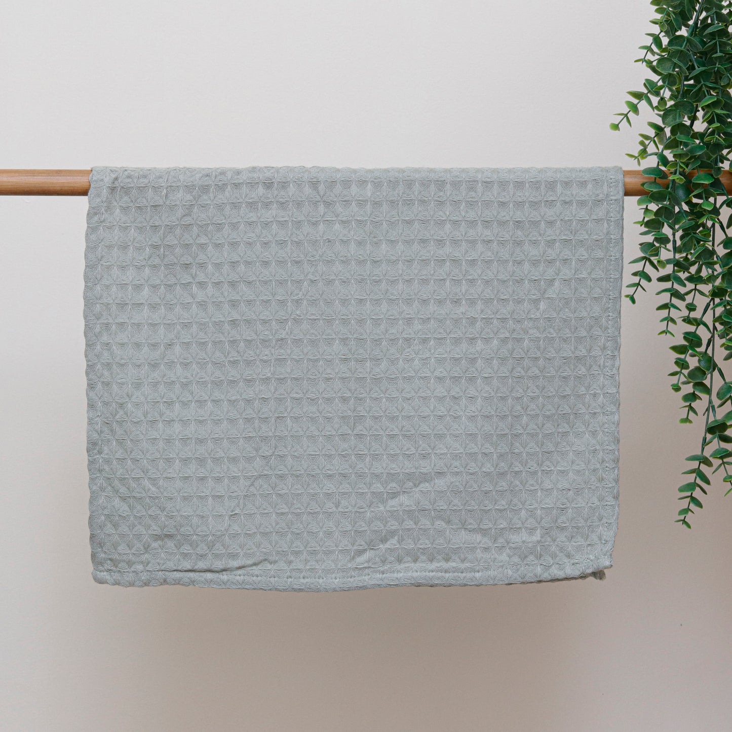 Olive Green Waffle Weave Kitchen Towel