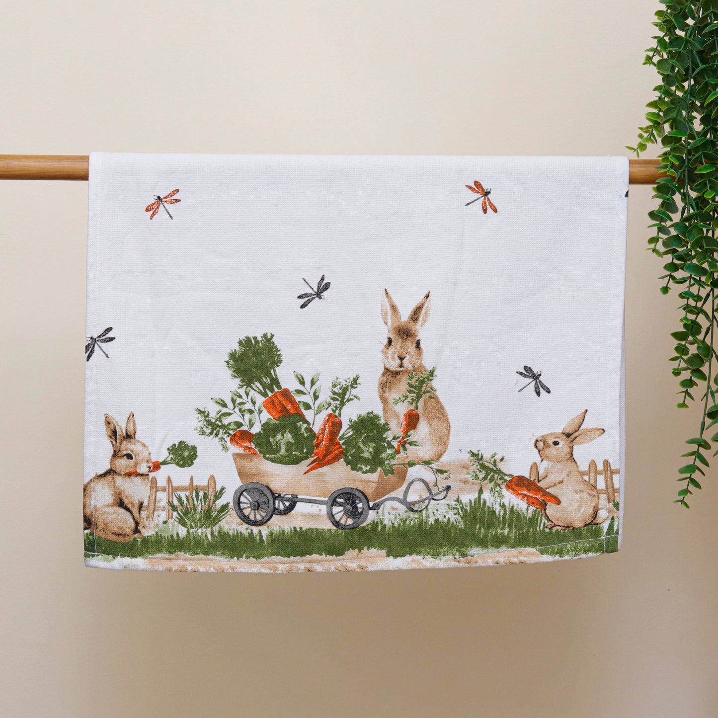 Bunny Cart Kitchen Terry Towel