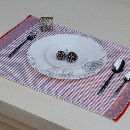 Red Striped Placemats (Set of 2 Placemats)