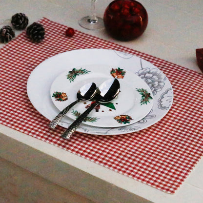 Red & White Checks Placemats (Set of 2 Placemats)