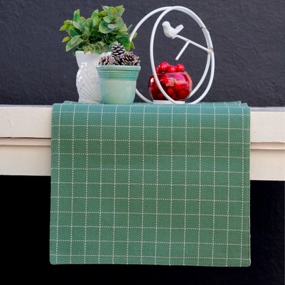 Green Grid Table Runner