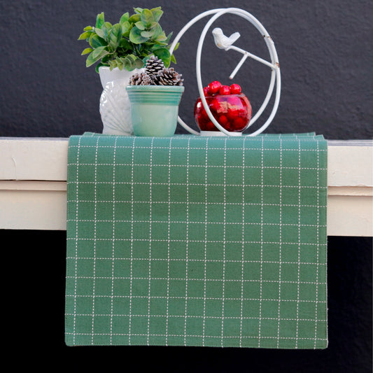 Green Grid Table Runner