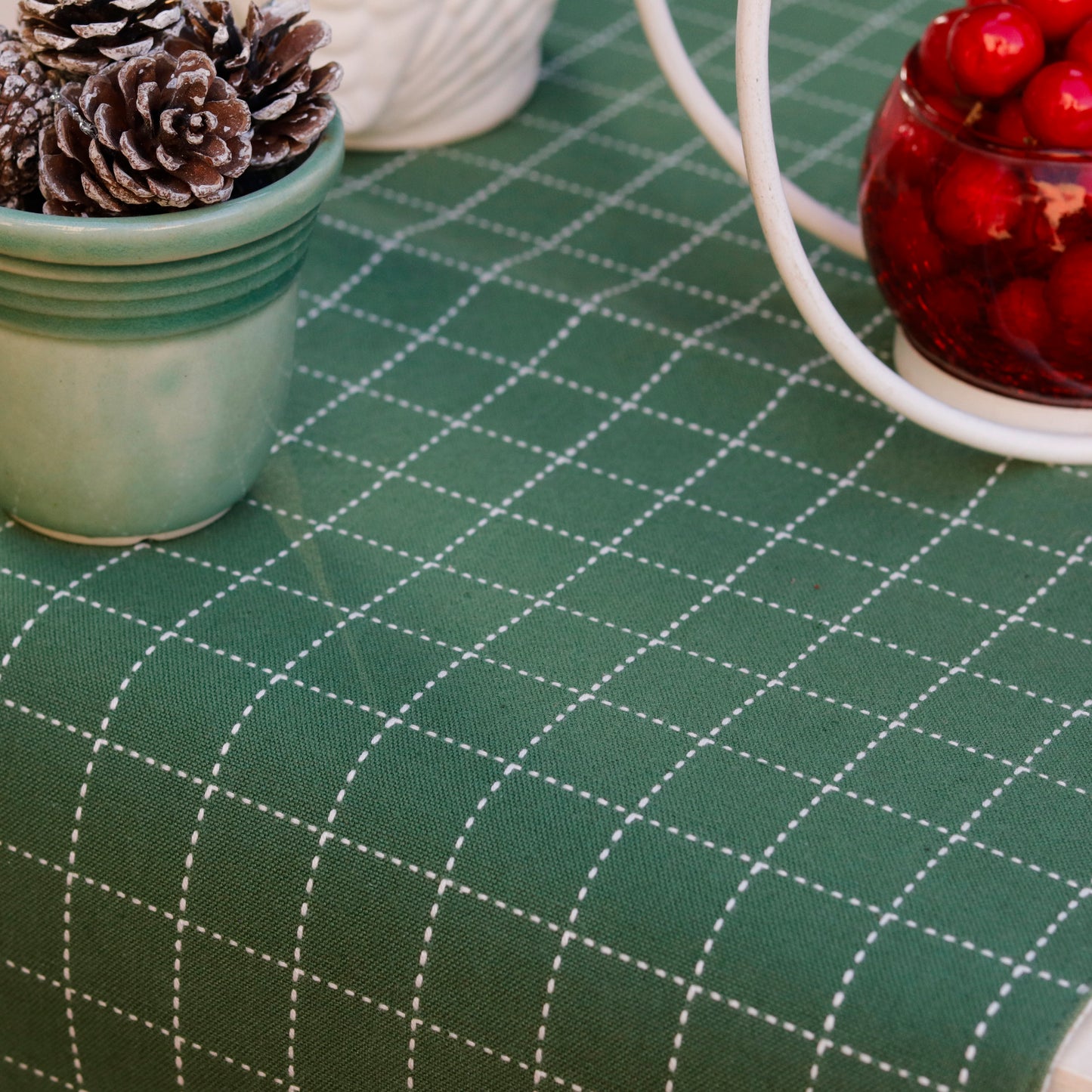 Green Grid Table Runner